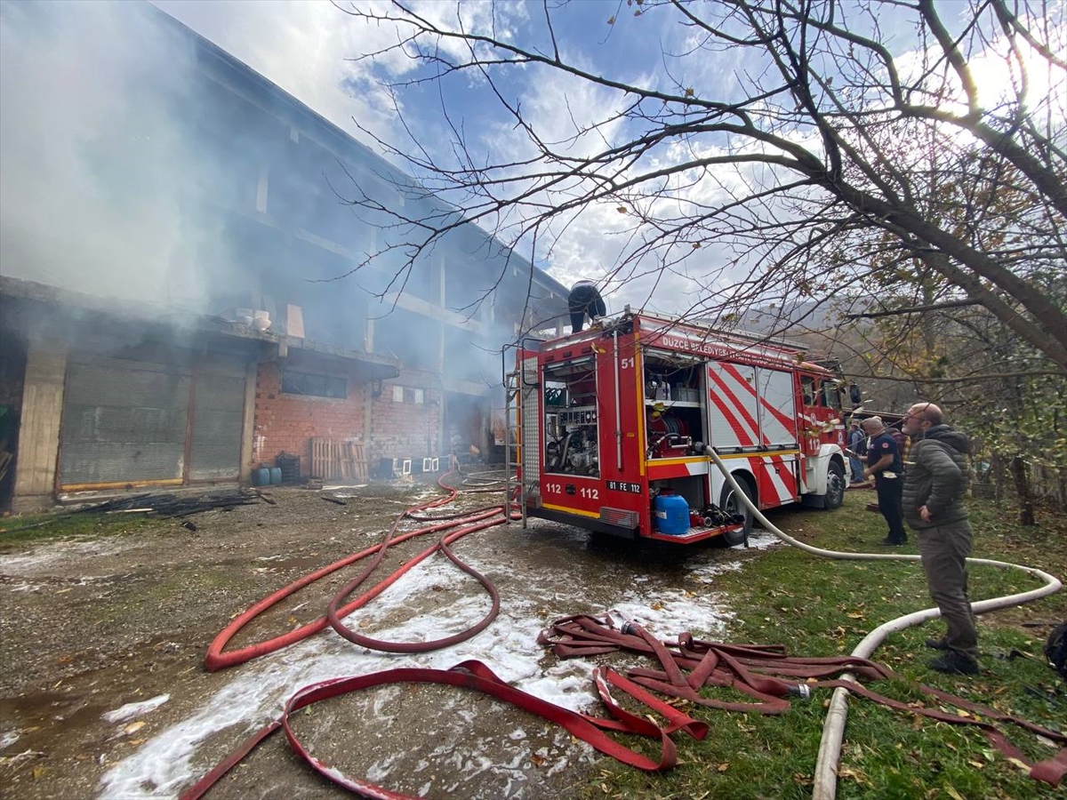 Düzce'de samanlık ve evin deposu yandı