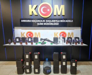 - Çeşitli adreslere eş zamanlı yapılan operasyonda 250 litre etil