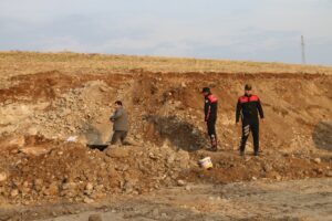 ADIYAMAN (AA) – Adıyaman'ın Kahta ilçesinde yol yapım çalışması sırasında