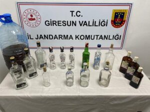 GİRESUN (AA) – Giresun'da düzenlenen sahte içki operasyonlarında 57 litre