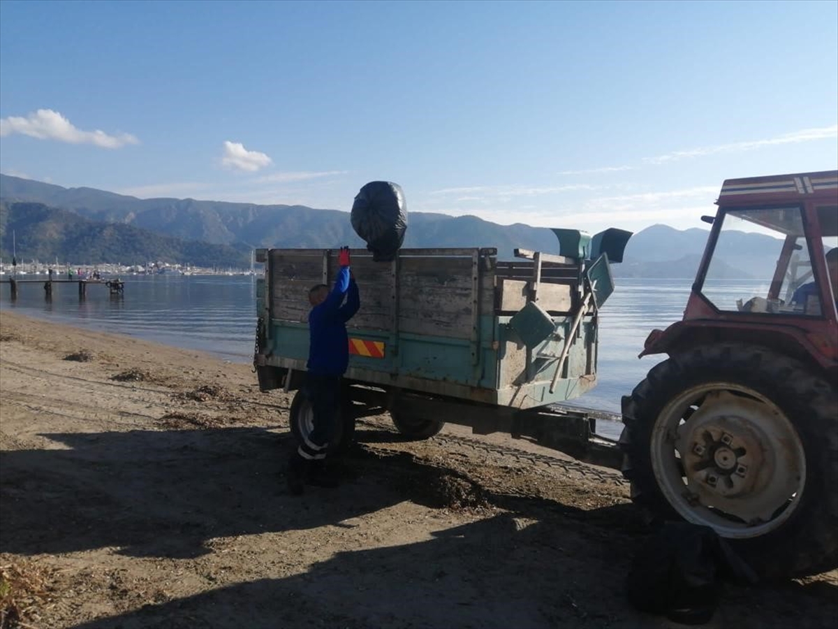 Marmaris'te çevre gönüllüleri sahil temizliği yaptı