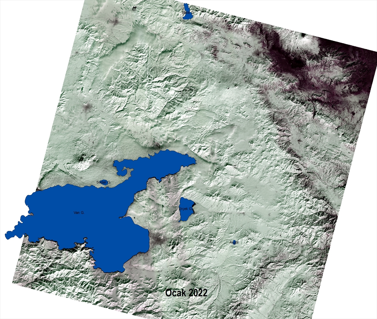 Van Gölü havzasındaki kuraklığın boyutu uydu görüntülerine yansıdı