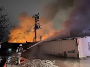 BURSA (AA) – Bursa'nın Osmangazi ilçesinde, koltuk imalathanesinde çıkan yangına