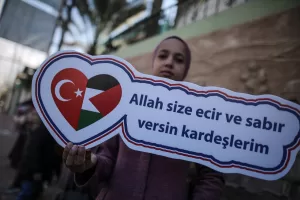 GAZZE (AA) – Gazze'deki Filistinli çocuklar ve aileleri, Kahramanmaraş merkezli