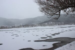 İZMİR (AA) – İzmir'in Ödemiş ilçesindeki Gölcük Gölü'nün yüzeyi, hava