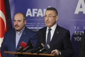 ANKARA (AA) – Cumhurbaşkanı Yardımcısı Fuat Oktay, "Deprem felaketleri nedeniyle