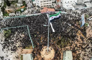 İDLİB (AA) – Suriye'nin kuzeyinde, Beşşar Esed rejimi karşıtı barışçıl