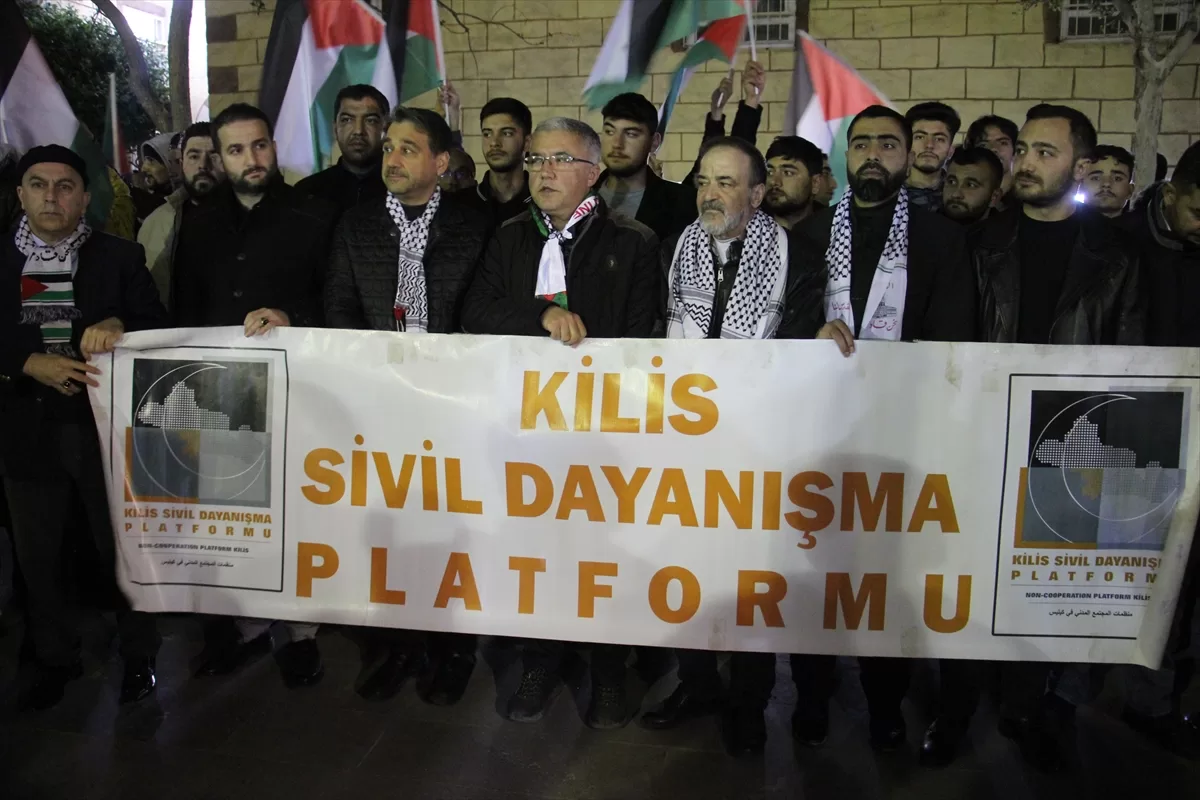 İsrail'in Mescid-i Aksa'ya saldırısı Kilis'te protesto edildi
