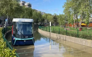 - Cibali-Alibeyköy Cep Otogarı Tramvay Hattında biriken su nedeniyle seferlerde