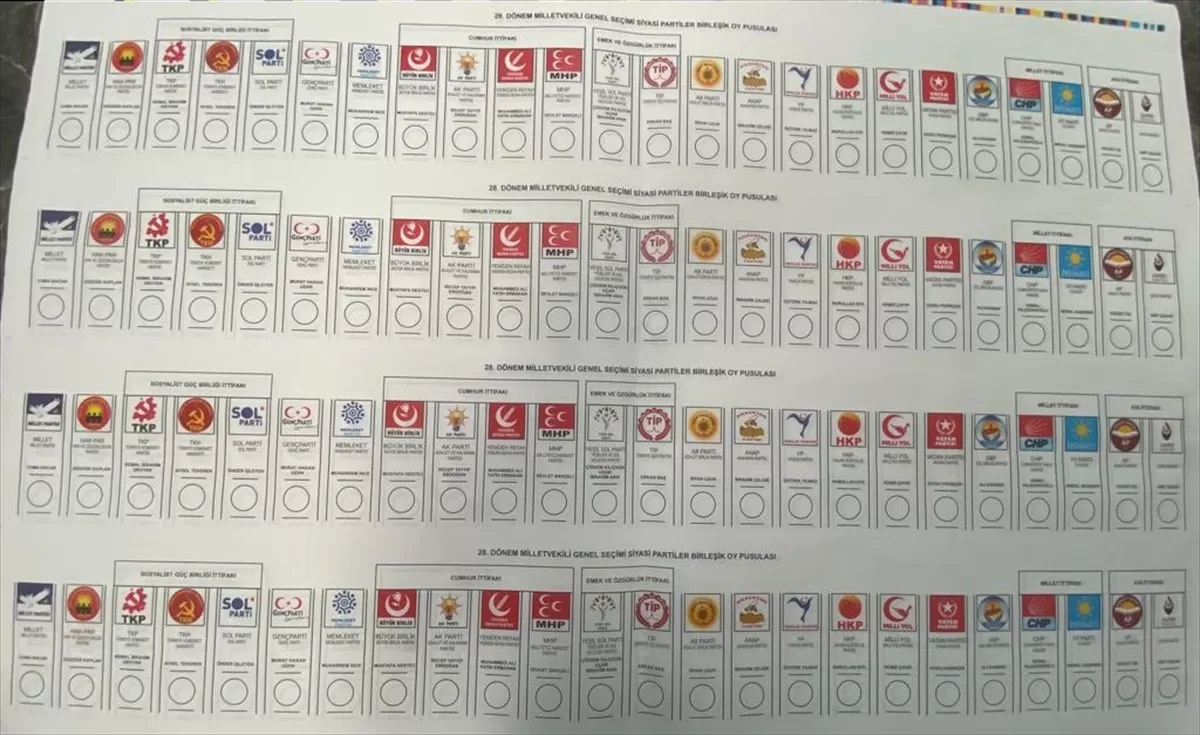 İttifakların ve partilerin oy pusulasındaki yerleri kesinleşti