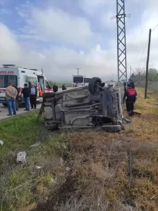 BURDUR (AA) – Burdur'un Gölhisar ilçesinde şarampole devrilen otomobilin sürücüsü