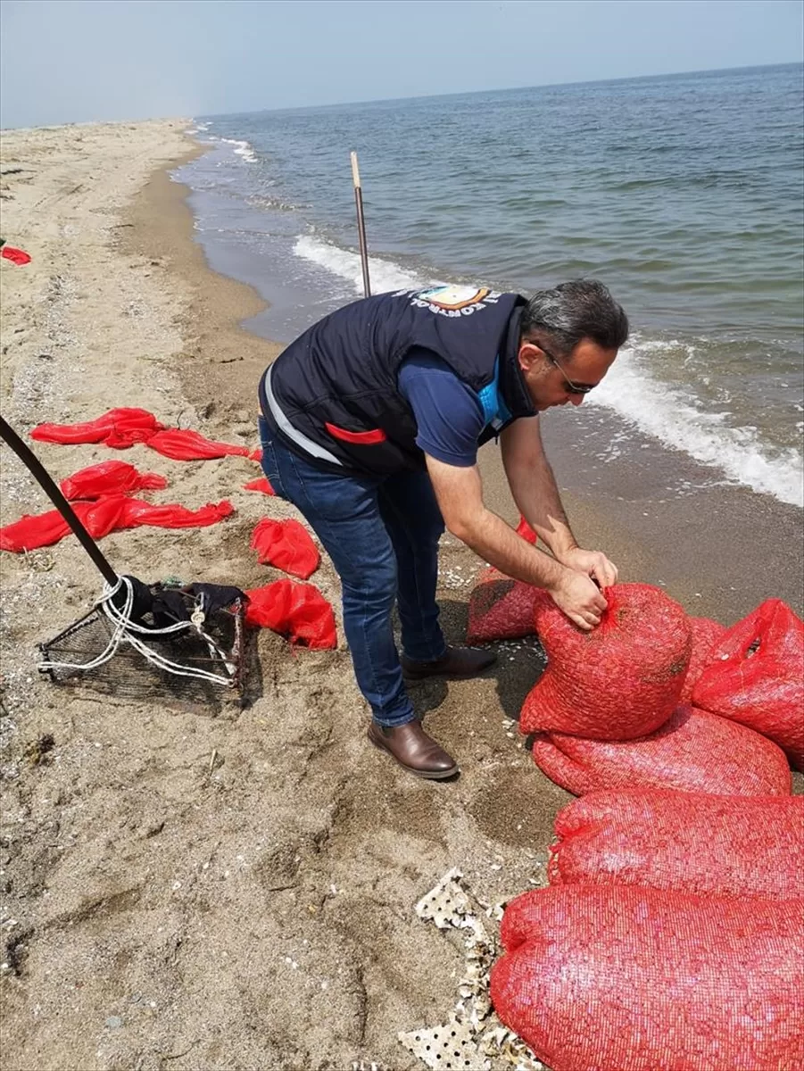 Bursa'da avlanması yasak yaklaşık 700 kilogram kum şırlanı ele geçirildi