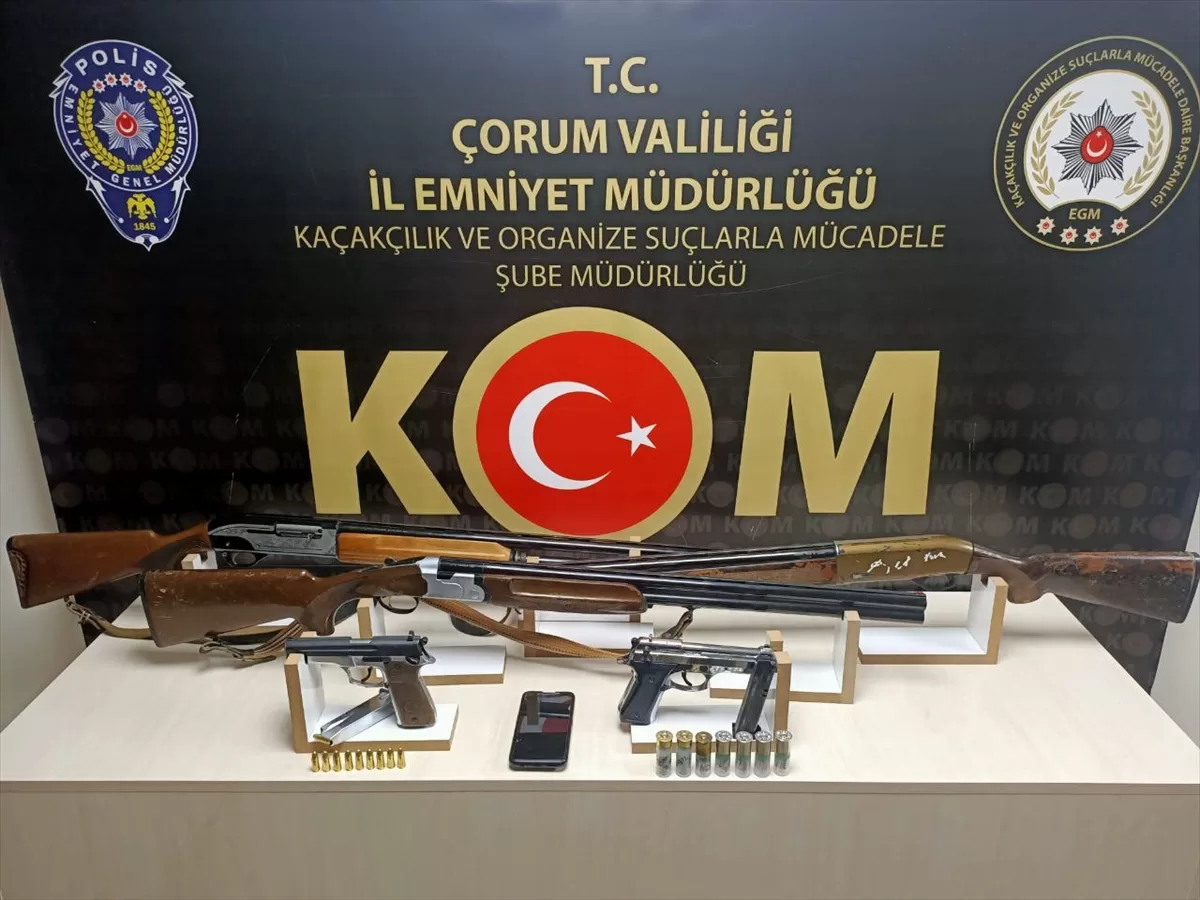 ÇORUM (AA) – Çorum Emniyet Müdürlüğünce kaçak silah ve tütün