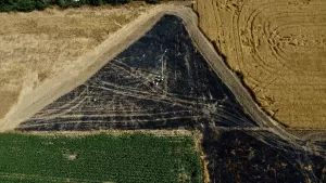 - Yanan alanlar dronla görüntülendi