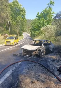 MUĞLA (AA) – Muğla'nın Ula ilçesinde seyir halindeyken alev alan