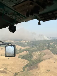 ADANA (AA) – Adana'nın merkez Sarıçam ilçesinde çıkan orman yangını,