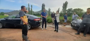 AYDIN (AA) – Aydın'ın Karpuzlu ilçesinde sağanak nedeniyle dereler taştı,