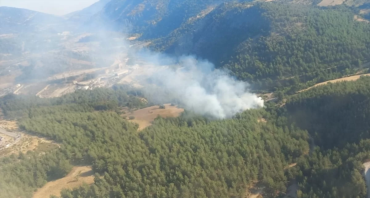 İzmir Kınık'ta çıkan orman yangınına karadan ve havadan müdahale ediliyor