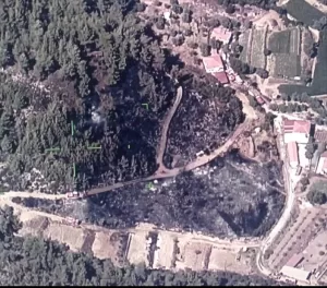 MUĞLA (AA) – Muğla'nın Yatağan ilçesinde çıkan orman yangını, havadan