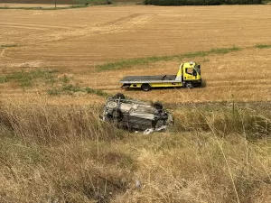 TEKİRDAĞ (AA) – Tekirdağ'ın Çorlu ilçesinde hafif ticari aracın devrilmesi