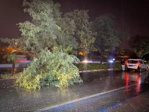UŞAK (AA) – Uşak'ta sağanak ve fırtına hayatı olumsuz etkiledi.
