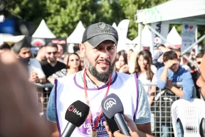 BURSA (AA) – Bursa Gastronomi Festivali kapsamında "Baklava Yeme Yarışması"