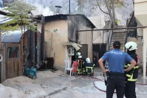 AMASYA (AA) – Amasya'da asfalt şantiyesinin ısıtma kazanında çıkan yangın
