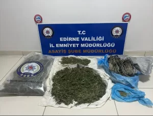 EDİRNE (AA) – Edirne'de düzenlenen operasyonda evinde uyuşturucu madde bulunan