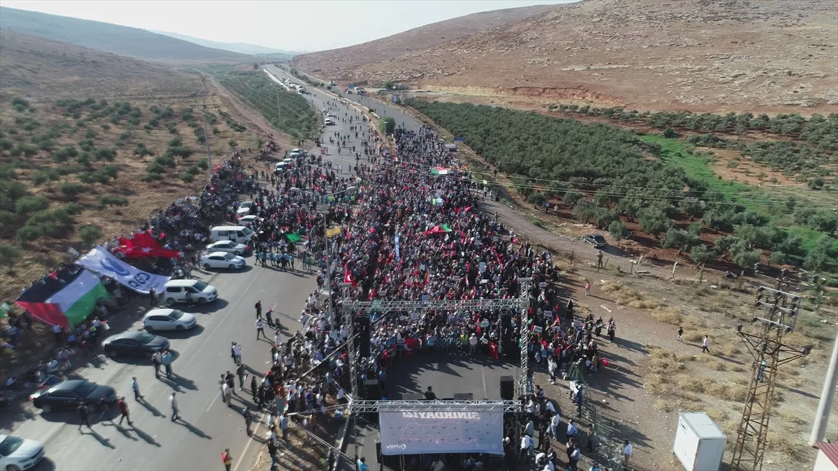 Hatay'daki Cilvegözü Sınır Kapısı önünde Filistin'e destek etkinliği yapıldı