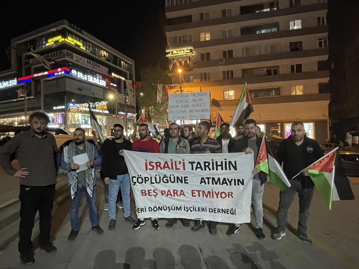 İstanbul'da geri dönüşüm işçilerinden İsrail protestosu