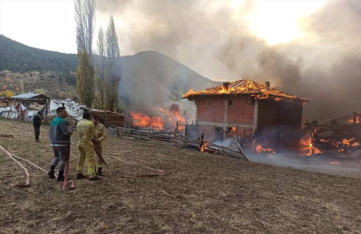 Kastamonu'da 10 köy evini etkileyen yangın söndürülmeye çalışılıyor