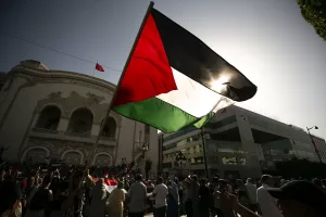 TUNUS (AA) – Tunus’ta, İsrail'in saldırıları altındaki Filistin’e destek gösterisi