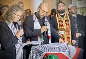 SOFYA (AA) – Bulgaristan'ın başkenti Sofya'daki Filistin büyükelçiliğinde düzenlenen etkinlikte,