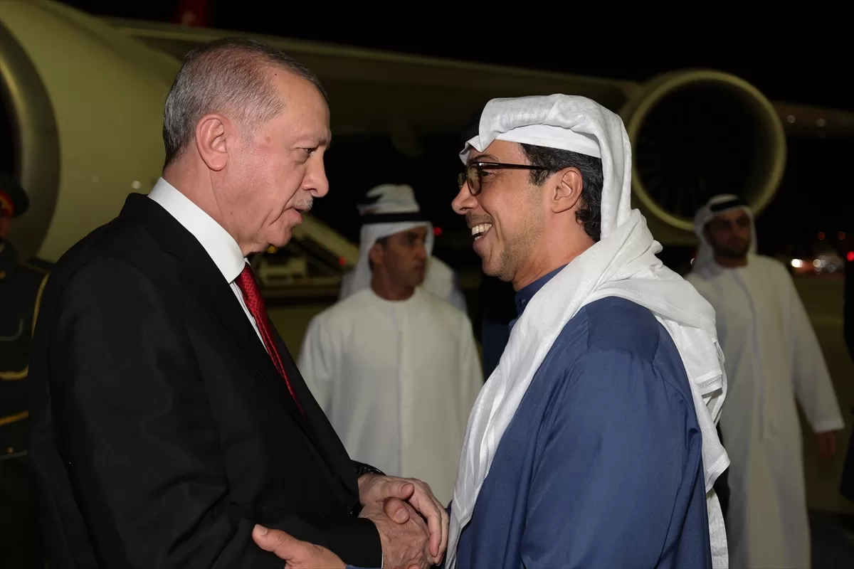 Cumhurbaşkanı Erdoğan, Birleşik Arap Emirlikleri'ne geldi