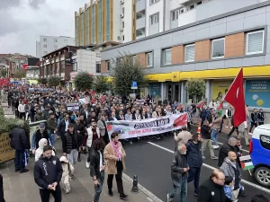 TEKİRDAĞ (AA) – Tekirdağ'da İsrail'in Gazze'de devam eden saldırıları protesto