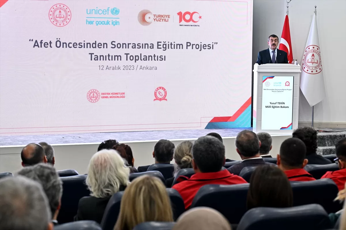 Milli Eğitim Bakanı Tekin, “Afet Öncesinden Sonrasına Eğitim Projesi” tanıtım toplantısında konuştu: