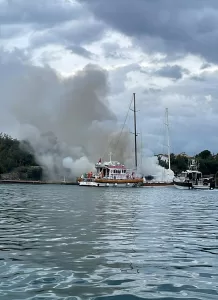MUĞLA (AA) – Muğla'nın Fethiye ilçesinde teknede çıkan yangın ekiplerin