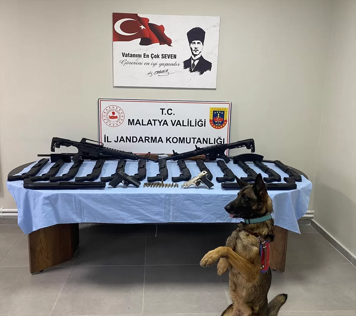 Malatya'da ruhsatsız 22 silah ele geçirildi