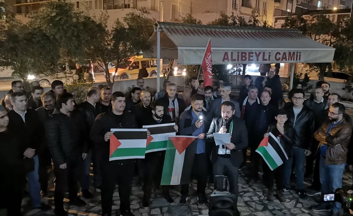 Osmaniye'de TÜGVA üyeleri, İsrail'in Filistin'e yönelik saldırılarını protesto etti
