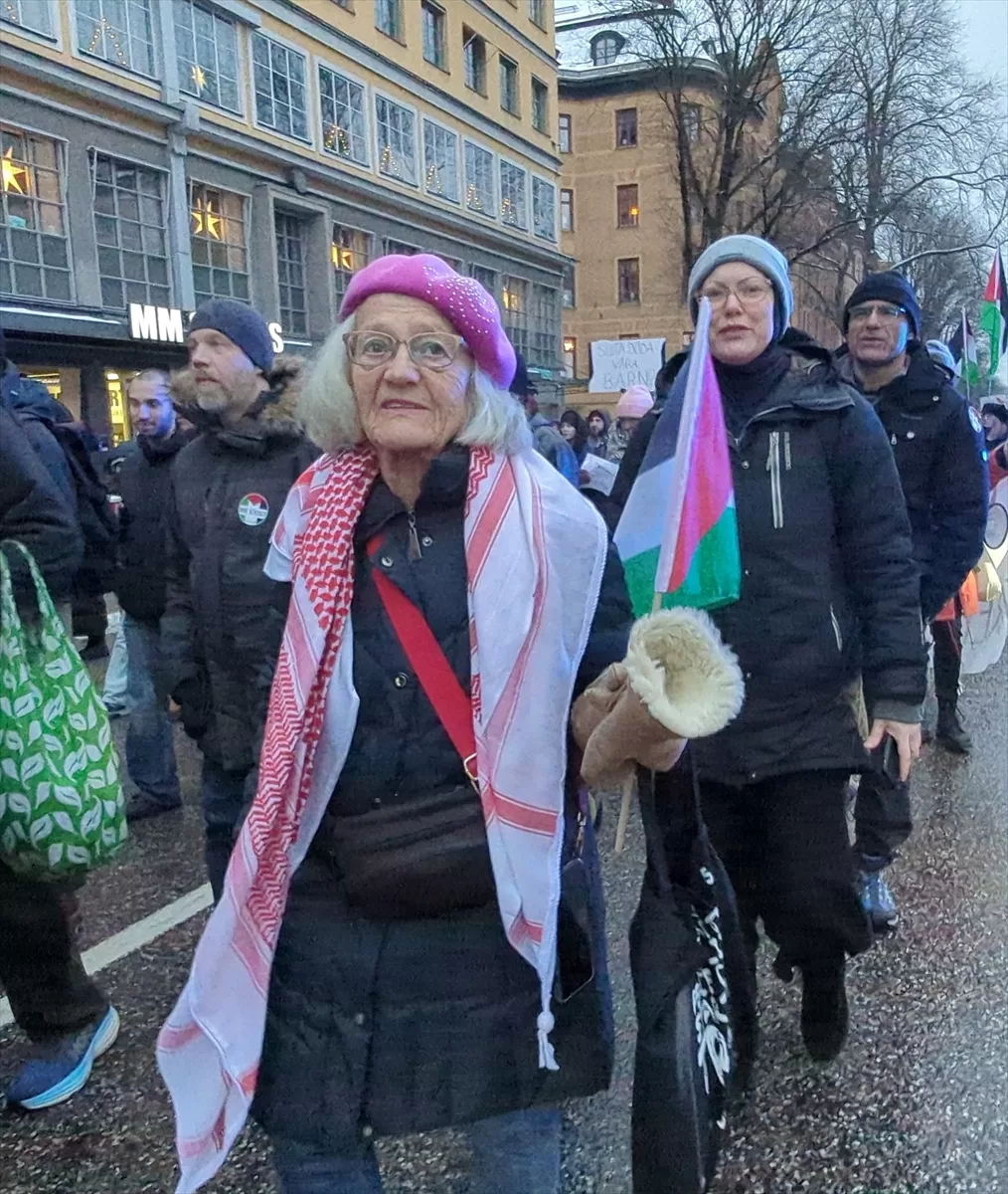 Stockholm'de Filistin'e destek gösterisi düzenlendi