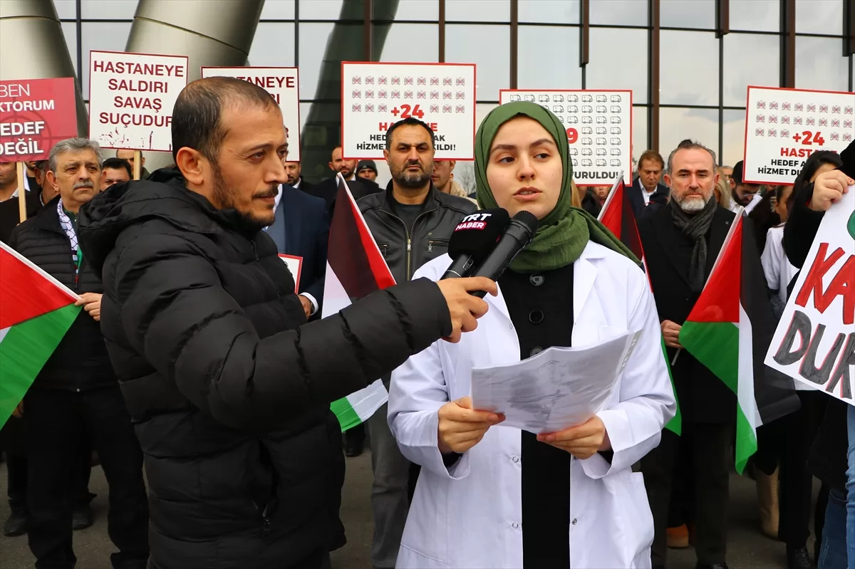 Tekirdağ'da sağlık çalışanları Gazze için “sessiz yürüyüş” gerçekleştirdi