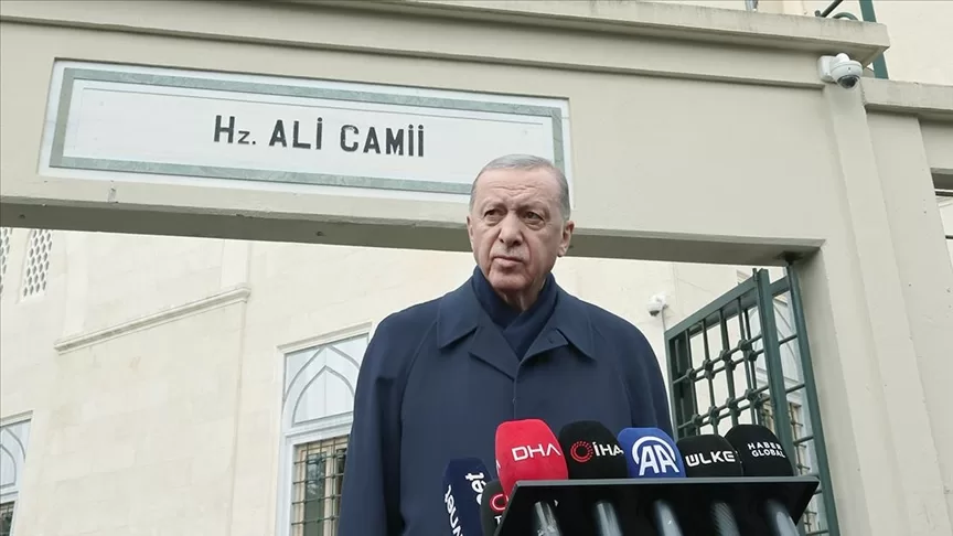 İSTANBUL – Cumhurbaşkanı Recep Tayyip Erdoğan, Hz. Ali Camii’nde cuma