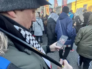 CENEVRE (AA) – İsviçre'nin Cenevre kentinde Filistin ile dayanışma gösterisine