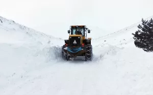 KARS (AA) – Kars'ın Sarıkamış ilçesinde, kar ve tipi nedeniyle