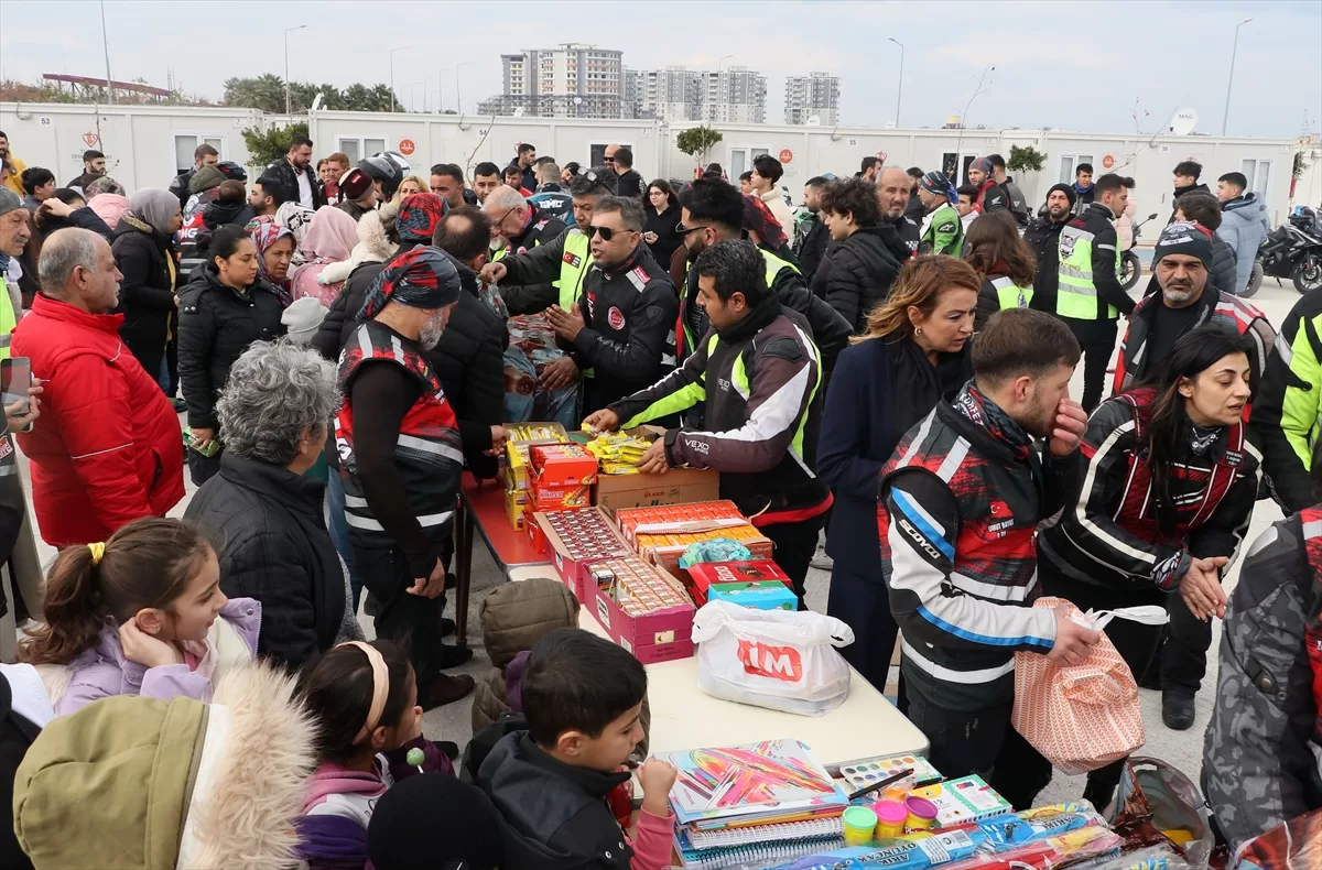 Motosikletliler depremzedeler için Hatay'da buluştu