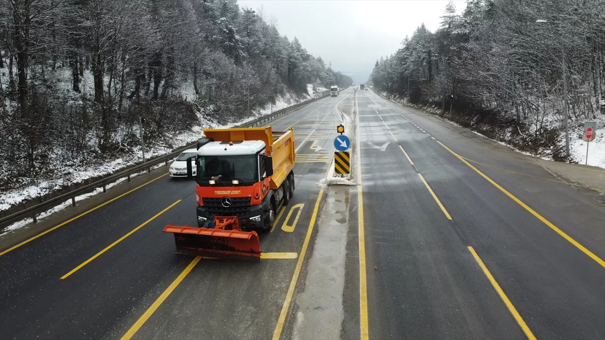 Bolu Dağı'nda kar manzarası havadan görüntülendi