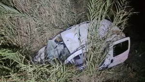 İZMİR (AA) – İzmir'in Ödemiş ilçesinde hafif ticari aracın devrilmesi