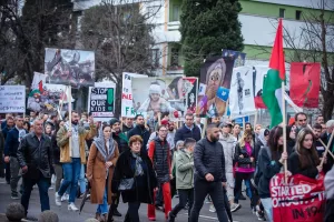 PODGORİTSA (AA) – Karadağ'ın başkenti Podgoritsa'da toplanan yüzlerce kişi, İsrail'in