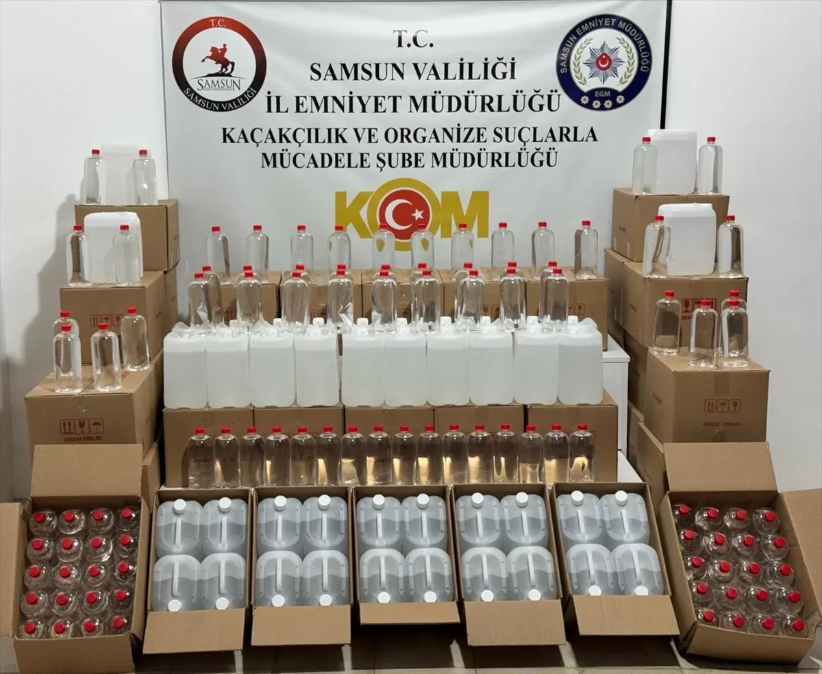 Samsun'da 1 ton 94 litre kaçak etil alkol ele geçirildi