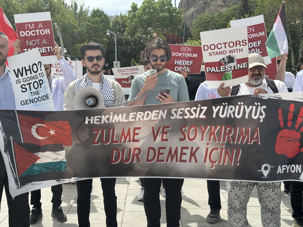 Afyonkarahisar'da Gazze'ye destek için “sessiz yürüyüş” yapıldı